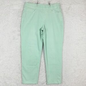 Soft Surroundings Womens Jeans Boyfriend Crop Denim Mint Green Pull On Stretch M